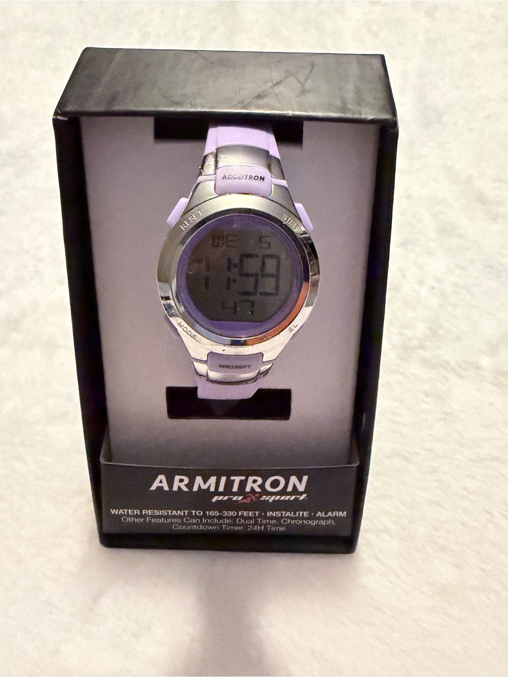 Armitron Purple Digital Sport Watch with Silver Bezel